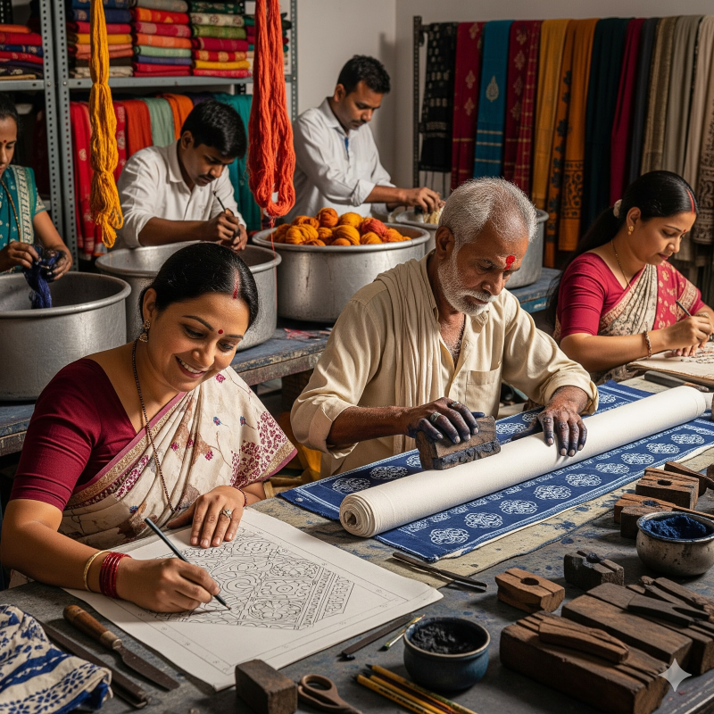 Meet our artisans, explore our design process, and understand the passion that goes into every fabric.